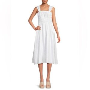 NWT 100% linen Saks 5th avenue midi dress